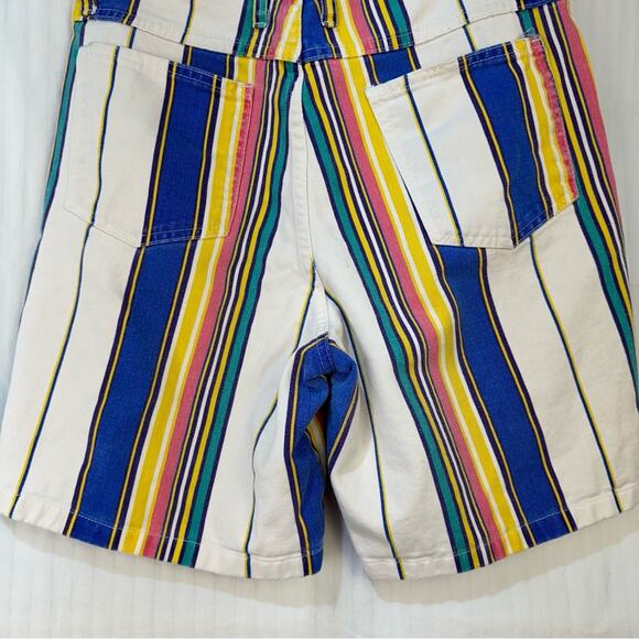 SoStanza Contemporary Apparel Vintage Shorts Women Size 9/10 White Multi Stripe - Picture 9 of 10
